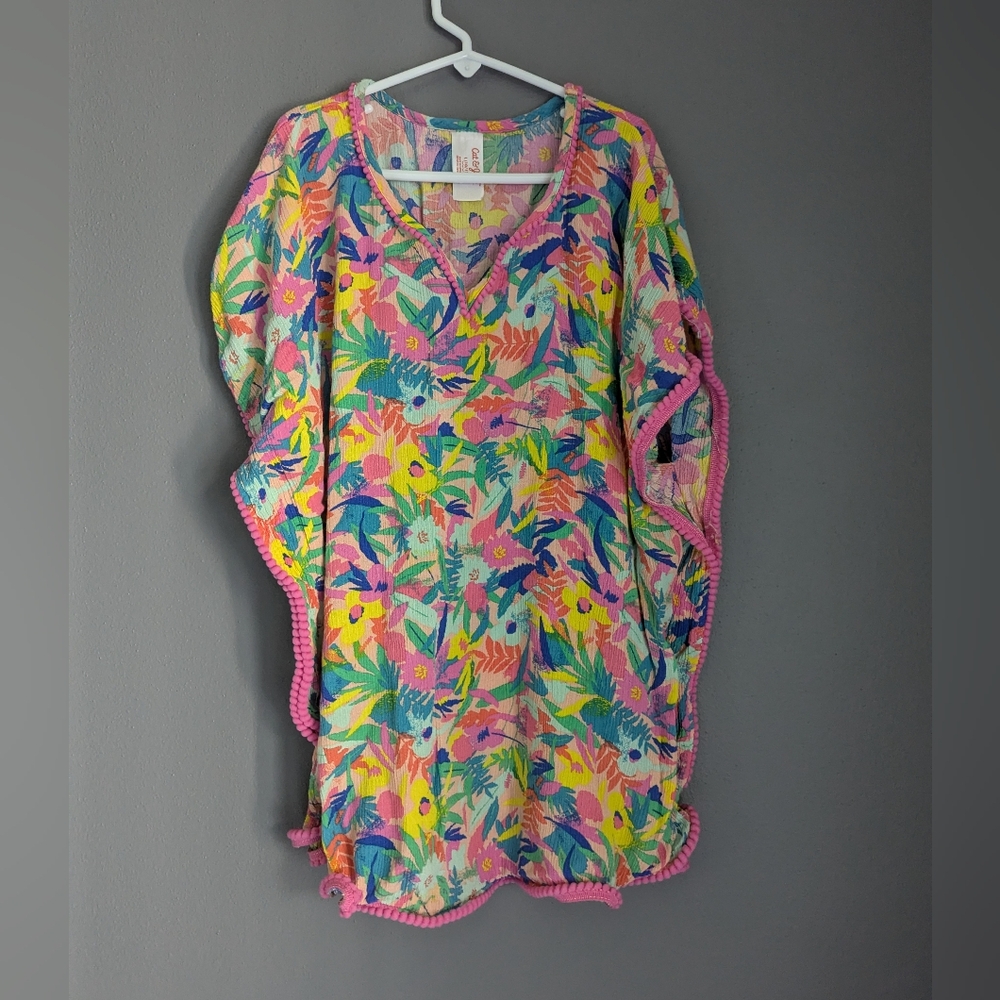 Cat And Jack Girls Swimsuit Cover Up Multicolored Size Large 10/12.